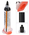 Pro Grade UV Light Curing Solder Mask Ink For PCBs, 2 Pcs Black And Green Solder Resist Ink shown in black tube with nozzle