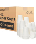 8 Oz Disposable Coffee Cups 500 Pack, Leakproof Thickened Paper Cups For Hot Coffee, Tea, Water Or Juice, Cup Stack and Box