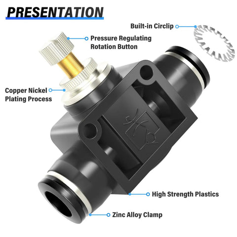 Kick Your Pneumatic Setup Up A Notch With This Slick Inline Air Flow Control Valve For Smooth Cylinder Speed Adjustment And Rock Solid Push To Connect 3/8 Inch Fitting