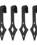 Heavy Duty Cabinet Sliding Barn Door Hardware Kit With J Shape Hanger Type 2 For TV Stands Cupboards Storage Cabinets Wardrobes In Carbon Steel With Frosted Track Finish For Waterproof Rustproof Corrosion Protection, showing four J-shaped hangers