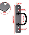 Heavy Duty Battle Rope Wall And Ceiling Mount Anchor Bracket For Suspension Straps with sturdy steel construction and dimensions 20cm x 5cm.