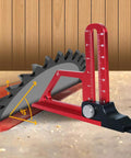 Rock Solid Aluminum Height Gauge And Table Saw Push Block With Dead On 0 To 60 Millimeter Adjustment, Integrated Metric And Imperial Scale, Heavy Duty Cutting Guide For Routers And Drill Presses showing 45-degree angle measurement.