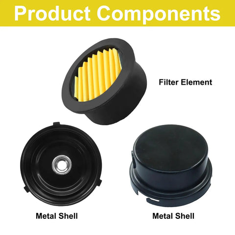 Air Compressor Silencer Two Pack One Quarter Inch Thread Intake Filter Silencer components with metal shell and filter element