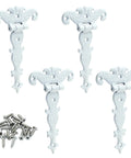 4 Pieces T Strap Hinges Set 4.45 Inch By 2.72 Inch Antique White Tee Hinge Decorative Door Hinges With Screws For Cabinets And Drawers