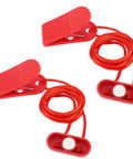 Two Pack Magnetic Safety Keys for Treadmills, Universal Emergency Stop Keys Replacement for Home Gym Running Machines, red design