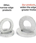 Double Layer Self Locking Belleville Washers For Auto And Industrial Use, Vibration Resistant Anti Loosening Fasteners, Heavy Duty Hardware In Stainless Steel Or Dacromet Finish For Harsh Outdoor, Chemical, Or Construction Equipment Maintenance, stacked ring view