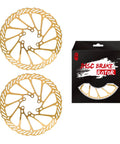 Beefy Disc Brake Rotor Set 160Mm 180Mm 203Mm With Bolts Gold Finish, Stainless Steel, 2Mm Thick, Center Distance 44Mm