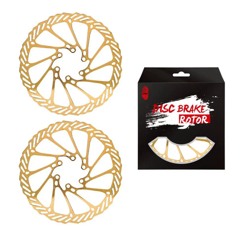 Beefy Disc Brake Rotor Set 160Mm 180Mm 203Mm With Bolts Gold Finish, Stainless Steel, 2Mm Thick, Center Distance 44Mm