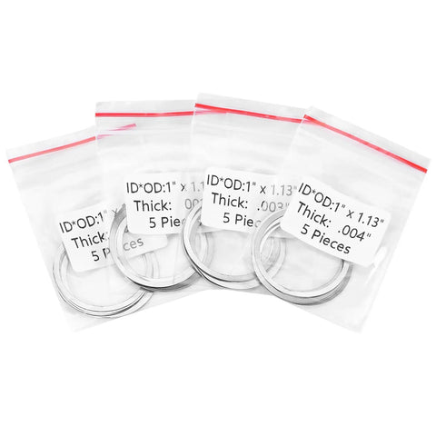Top Shelf Barrel Nut Shim Kit With Free Float Spacers And Quick Adjustments.001 To.004 Inches in clear bags.