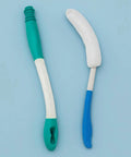 Long Reach Toilet Wiper And Bath Brush Set For Easy Hygiene For Elderly And Disabled No Bend Wiping Wand displayed on blue background