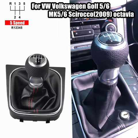 5 Speed Gear Shift Knob Boot Kit With Frame And Gaiter For VW Golf Rabbit Jetta MK5 2004 2009 MK6 2010 2014 Scirocco 2009