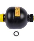 Diaphragm Accumulator 20 Cu In 0.32 L High Pressure 4786 Psi With G1/2 Thread for hydraulic systems, black body with yellow caps