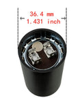 161-193uF MFD 125VAC 50 60Hz CD60 Round Starting Capacitor For Air Conditioners Condensing Units Direct Cooled Or Heat Pump Motor Starting Beefed Up Replacement Part For Condensing Units And HVAC Systems, black, 36.4 mm