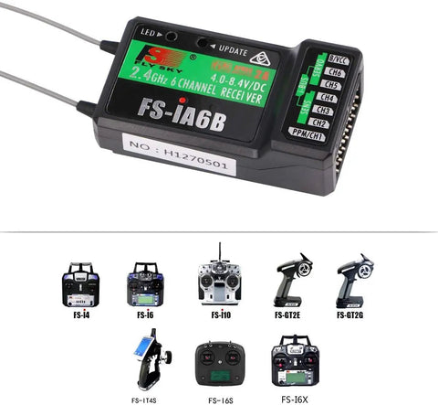 FS-iA6B receiver for FPV RC Transmitter Beefed Up With Touch Screen And 2.4Ghz Link For Quadcopter Racing Mode 2 Low Power