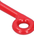 Close-up of Heavy Duty Alloy Steel Eye Lifting Hook With Safe Grab Design, 1 Ton Capacity, Industrial Crane Hook in red