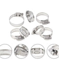 Heavy Duty Worm Gear Hose Clamps Kit Made From 304 Stainless Steel With Adjustable Range From 8 To 38 mm Perfect For Plumbing And Water Pipes Jobs That Need A Rock Solid Grip Every Single Time.