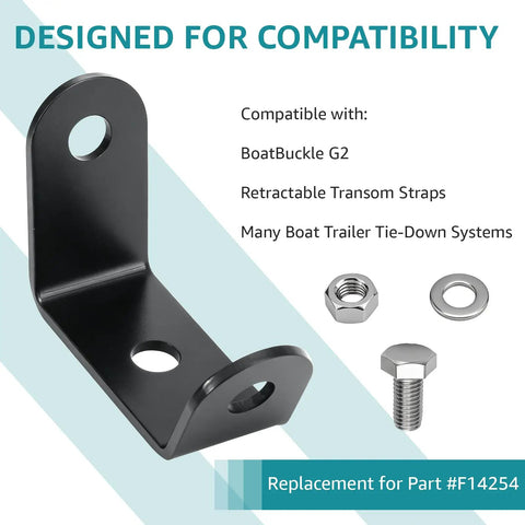 Heavy Duty Strap Mounting Bracket Kit 1 Pair For G2 Retractable Transom Straps with hardware, replaces F14254