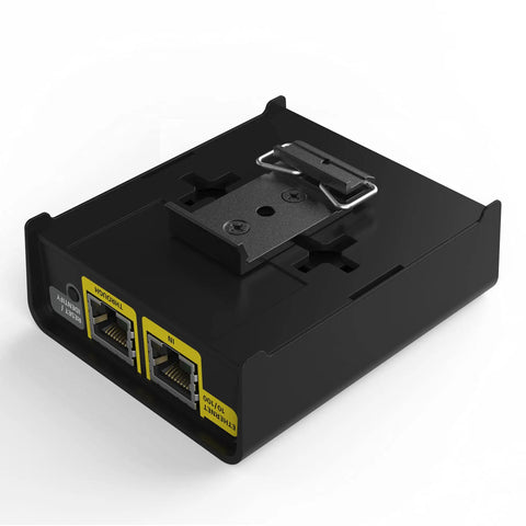 OCTO Mk2 8 Universe eDMX To LED Pixel Converter And DMX Over Ethernet DIN Rail Controller, compact black casing