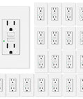 Legit Heavy Duty 20 Pack 15A GFCI Outlets With Bright LED Indicator For Indoor Outdoor Wall Mount White ETL Certified Electrical Receptacles No Sweat Install