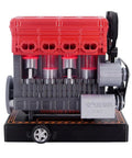 Front view of L4 Inline Four Engine Model Kit That Runs Dope Mini Car Motor 3D Printed Mechanical Engine With LED for desktop display