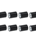 Eight Piece 15 By 20 Millimeter M5 Thread Rubber Mounts Vibration Isolators With Female Sockets For Quiet Shock Absorption And Stable Operation In Machines, Equipment, Audio, And DIY Projects, eight black rubber mounts