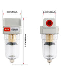 1/4 Inch NPT Air Dryer And Water Separator For Your Compressor With Manual Drain 5 Micron Brass Filter Element Poly Bowl AF2000-02