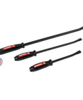 Dominator 3 Piece Screwdriver Pry Bar Set With Curved Ends For Tight Spaces Built For Maximum Leverage Includes 12 Inch 17 Inch And 25 Inch Pry Bars