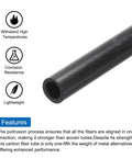 Close-up of Beefy Carbon Fiber Tube Set 4 Pcs 4x6x500mm Pultruded Tubing highlighting its corrosion resistance and lightweight features.