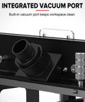 Integrated vacuum port on Straight Up Heavy-Duty Bench Top Router Table for cleaner workspace.