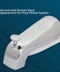 Complete Shower Repair Kit For Hot And Cold Water, Two Valves, Verve Handles Remodel, polished chrome spout detail