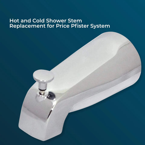 Complete Shower Repair Kit For Hot And Cold Water, Two Valves, Verve Handles Remodel, polished chrome spout detail