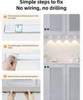 Installation steps for LED Under Cabinet Lights With Motion Sensor And USB Rechargeable Battery Easy Install Kitchen And Closet Lighting Kit
