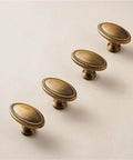 Premium Solid Brass Cabinet Handles French Vintage Style T Bar Drawer Knobs For Kitchen Cabinets And Bathroom Vanity - Oval shape.