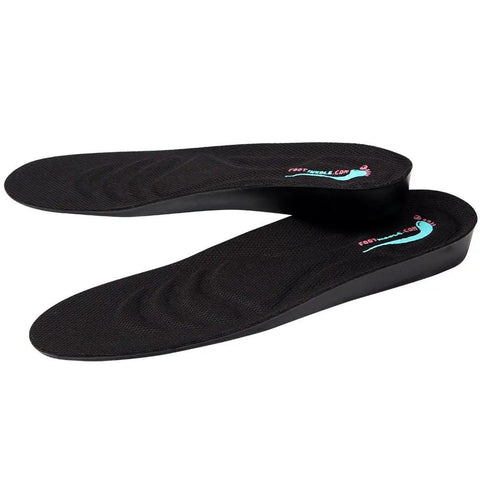 1 Inch Height Lift Insoles For Shoes Discreet PU Cushioned Insole Inserts, black with ergonomic design, side view