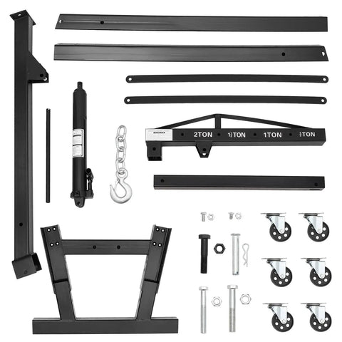 Badass Industrial Grade Hydraulic Engine Hoist Built To Move Four Thousand Four Hundred Pounds Drop Dead Easy Foldable Steel Cherry Picker parts and accessories.