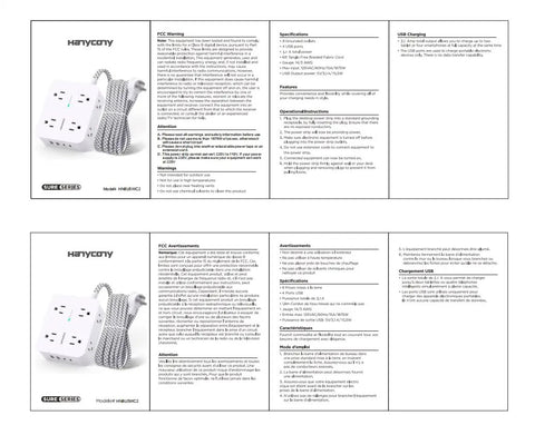 Packaging of Power Strip Surge Protector With Eight Outlets And Four USB Ports Including Two USB C To Charge All Your Gadgets At Home Or In The Office Flat Plug Wall Mount Desk Station With A 5 Ft Braided Cord ETL