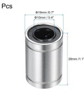 2Pcs LM10UU Linear Bearings Featuring 10mm Bore And 19mm Outer Diameter double rubber seals and nickel plated steel for CNC use.