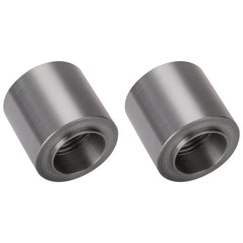 Pair of 1/2 NPT Female Weld On Bung Fitting Adapter, Steel, CNC Machined, 2 Pack For Easy Install, Heavy Duty Weld In Bung on white background