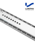 Close-up of Center Mount Drawer Slides For Cabinets And Dressers, 16 Inch Heavy Duty Rails With 10.74 Inch Extension