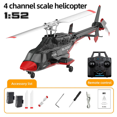 Airwolf A61 RC Helicopter For Adults And Newbies 4 Channel Remote Control Plane With 1 42 Scale 6 Axis Gyro Altitude Hold Optical Flow
