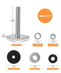 Diagram of T Track Bolts For Roof Rack Cross Bars And Accessories Stainless Steel Square Bolts M6x35mm with washers