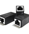 3 Pack Ethernet Coupler Set With Premium Gold Plated RJ45 Connectors, Female To Female Extenders For Cat7 Cat6 Cat5 And Cat5e Cables, Plug And Play No Tools Needed, Extends Network Up To 328 Feet With Stable High Speed Link, black RJ45 couplers