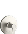 Pitch Shower Trim In Brushed Nickel With Single Handle, Pressure Balancing Technology, Anti Scald Safe Temperature Control