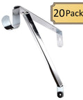Heavy Duty Adjustable Closet Rod And Shelf Support Brackets, Chrome Plated Steel Wall Mounts, mounted angle view, 20 pack