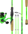 Zephyr Dual Tip Spinning Rod And Reel Go-To Combo, 7ft Medium And Medium-Heavy, green design, cork handle, dual tips, 3000 reel.