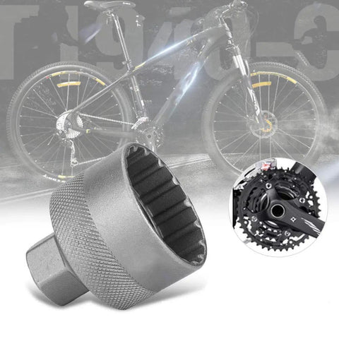 Heavy Duty Bike Crankset Nut Wrench Tool For Bottom Bracket Repair And Crankset Disassembly YC29BB with bike background