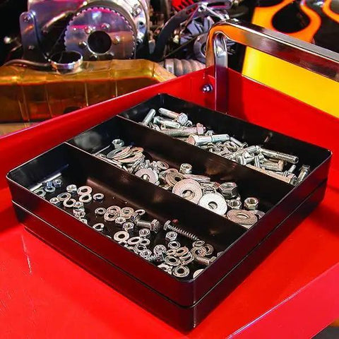 Blue Three Compartment Stackable Organizer Tray Set Two Pack For Nuts Bolts Washers And Small Tools Built To Last