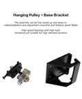 Motorized Flush Hidden Sliding Barn Door Hardware Kit For 47.2 To 59 Inch Doors, aluminum hanging pulley and base bracket