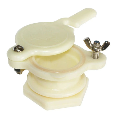 Four Pack Honey Gate Tap Valves For Beekeeping Food Grade Plastic Honey Extractor Spigots with tighten screws shown close-up
