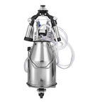 Hands Free Goat Milking Machine With 12 L Stainless Steel Bucket, 550W Electric Pulsation Vacuum Milker, clear front view